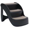 Folding 3-Step Dog Stairs Black