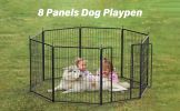 Dog Playpen Indoor Outdoor, 24" Height 8 Panels Fence with Anti-Rust Coating, Metal Heavy Portable Foldable Dog Pen for Large, Medium Small Dogs RV Ya