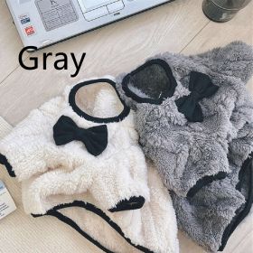 Hot Sale French Bow Tie Sweater Jarre Aero Bull Corgi Two Feet (Option: Gray-S)