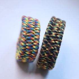 Dog Collar Woven Umbrella Rope Material (Option: Light Rainbow Left-37cm)