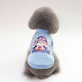 Dog Winter Pet Clothes Brushed Hoody (Option: Bear Hoodie Blue-M)