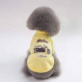 Dog Winter Pet Clothes Brushed Hoody (Option: Motorcycle Sweater Yellow-S)