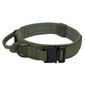 Outdoor Nylon Tactical Dog Collar (Option: Green Collar Black-M)