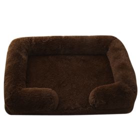 Plush Round Pet Bed Dog Bed Winter (Option: M27 Brown-M Without Inner Sleeve)