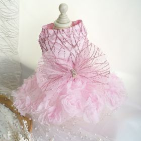 Pet Skirt Dog Clothes Wedding Dress (Option: Pink-S)