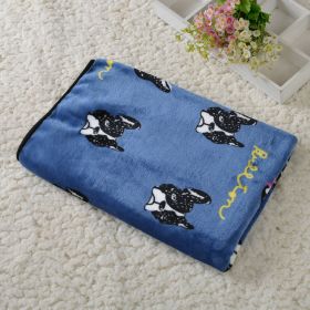 Dog Kennel Coral Fleece Blanket (Option: Jarre Aero Bull Blue-80x 100cm)