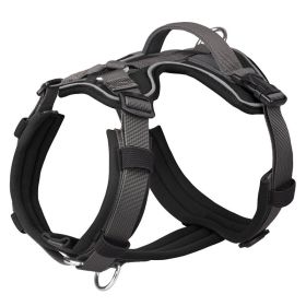 Breathable Reflective Explosion-proof Vest Dog Harness (Option: Black-L)