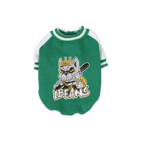 Fleece-lined Warm Baseball Shirt Pet Clothes (Option: Green-XXL)