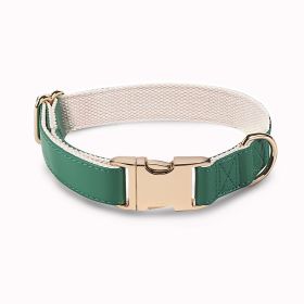 Pet Collar Metal Buckle High Quality All-match (Option: Army Green Golden Necklace-L)